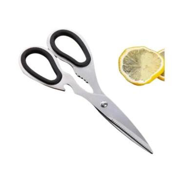 Imagem de Tesoura De Cozinha Em Aço Inoxidável Com Clipe De Noz, Abridor De Garr