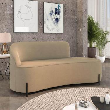 Imagem de Sofá 3 Lugares Orgânico 180cm Pé Ferro Preto Morgan Suede - D Rossi, M