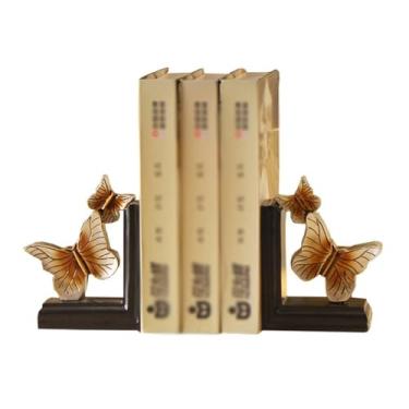 Imagem de Suportes de livros criativos estante de livros de resina resistente escritório sala de estar sala de jantar ornamentos decorativos de borboleta estante de livros