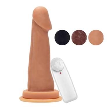 Imagem de Prótese Maciça Com Vibro E Ventosa 16 X 4,7Cm Brinquedo Adulto Robusto Dildo Curto e Grosso VVN09 (CHOCOLATE)