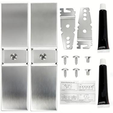 Imagem de Kit de suporte de montagem de balcão de granito para lava-louças 2 conjuntos de pegadores de granito e suportes de bancada compatíveis com Whirlpool Kenmore A maioria das marcas substitui 8269145