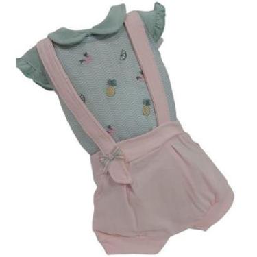Imagem de Conjunto Body + Shorts Suspensório Bebê Menina Paraiso 13894-Feminino