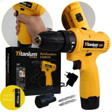 Imagem de Parafusadeira E Furadeira 3/8 Bateria 12v Titanium + Brinde