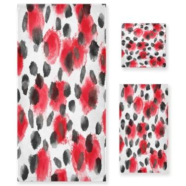 Imagem de xigua Conjunto de toalhas de banheiro com estampa de leopardo toalha de banho macia absorvente de 3 peças toalha de mão toalhas decorativas para banheiro, academia, hotel, praia, piscina