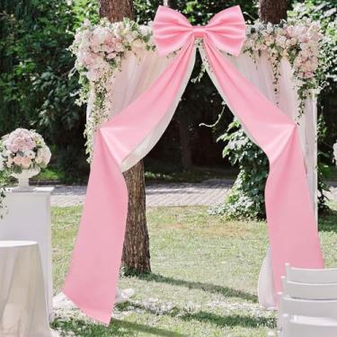 Imagem de Juinte 50 x 233 cm, laços extragrandes de Natal, enfeite de árvore de Natal gigante, decoração de laço, enfeite de árvore de cetim para decoração de Natal, guirlanda, decoração de festa de férias em