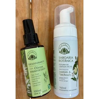 Imagem de Kit Cuidado Natural BioEssência - Desodorante Vegano Tea Tree 100ml + Espuma de Limpeza Facial Botânica Jasmim & Patchouly 160ml