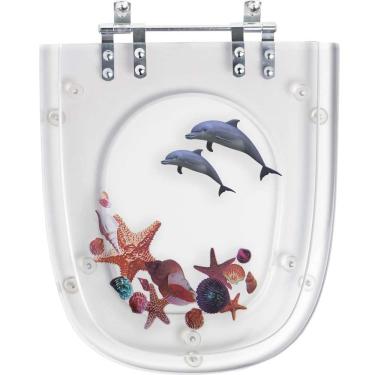 Imagem de Assento Sanitário Poliester Optima Decorado Golfinho E Conchas Para Vaso Sensea