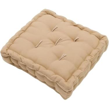 Imagem de Almofada Futon Turca/Roma 40x40 cm Tecido Oxford para bancos e palhetes de madeira(Azul) (Areia)
