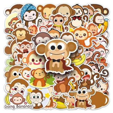 Imagem de Pacote de adesivos Monkey Animal, 50 peças, decalque de vinil à prova 