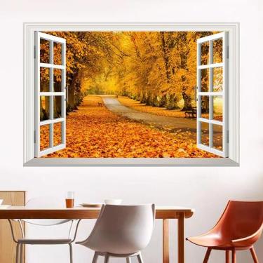 Imagem de Adesivo de parede Autumn Landscape PVC autoadesivo 60x90cm - yiweisai