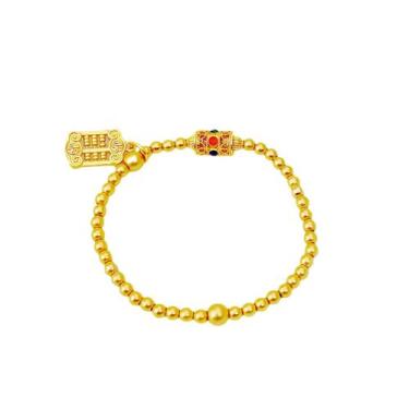 Imagem de Pulseira banhada a ouro com miçangas para mulheres chinesas tradiciona