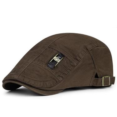 Imagem de Boné plano Gatsby Newsboy Hat Scally Cap para homens marrom - Yiweisai