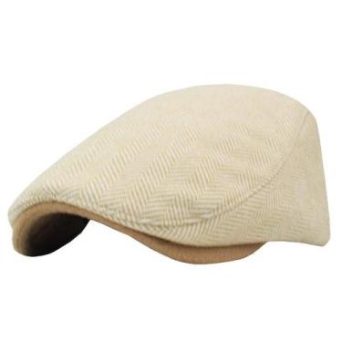 Imagem de Chapéu plano Wool Blend Herringbone Gatsby Newsboy para homens - yiwei