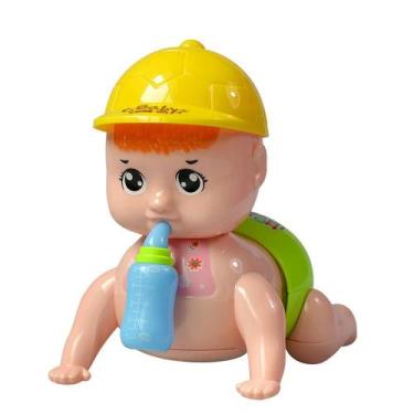 Imagem de Brinquedo elétrico Crawling Doll com música e luzes para crianças - Gl