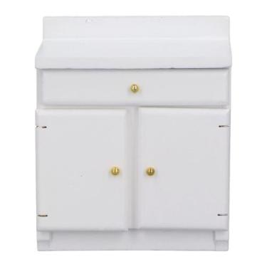 Imagem de Armário de cozinha Dollhouse Keenso 1:12 em madeira de bétula em minia