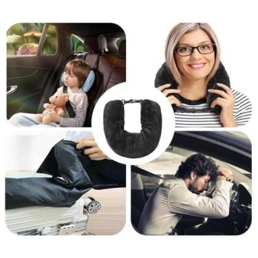 Imagem de Almofada de pescoço para viagem com enchimento de roupas, alça reguláv