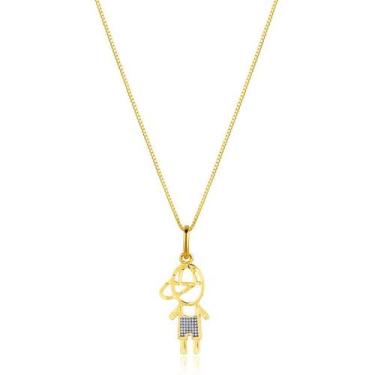 Imagem de Pingente Menino Filho Com Corrente Veneziana Ouro 18k - ARKHA 18 JÓIAS