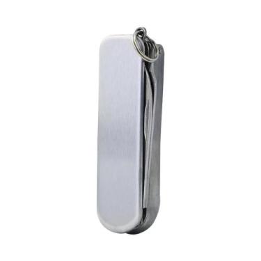 Imagem de Cortador De Unhas Multifuncional 5 Em 1 De Aço Inoxidável Com Chaveiro