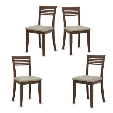 Imagem de Conjunto Rubi com 4 Cadeiras Madeira Pinus Café - Finestra