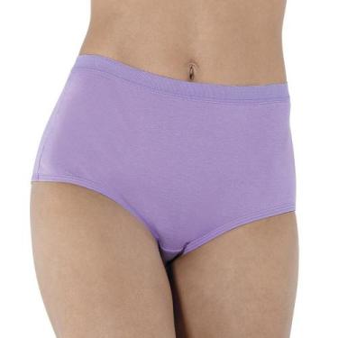 Imagem de Calcinha Clássica DeMillus 57115 - 100% Algodão, Lilás, XG