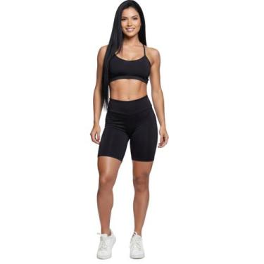 Imagem de Conjunto Top Alça Fina e Bermudinha Suplex Vekyo Roupa Para Academia F