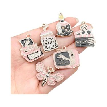 Imagem de Conjunto De Pingentes De Esqueleto Rosa Para Halloween, 5/8 Peças, Des
