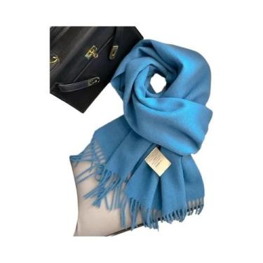 Imagem de Cachecol Feminino Longo De Lã E Caxemira Quente Para Inverno, Xale Sól
