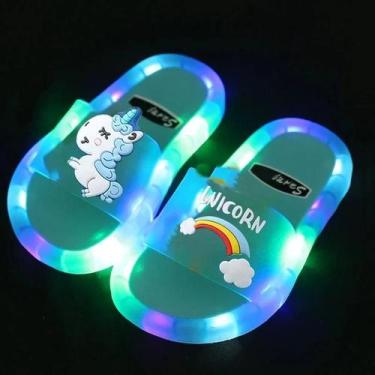 Imagem de Chinelo Infantil Iluminado com Estampa de Unicórnio - Meninos e Menina