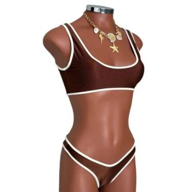 Imagem de Biquini top cropped e calcinha asadelta bi-color - VALERIAMODAPRAIA, G