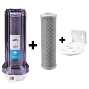 Imagem de Filtro Agua Pou Carvão Ativado Bbi 230 Tr + Refil + Suporte Cor Transparente Voltagem Não Se Aplica