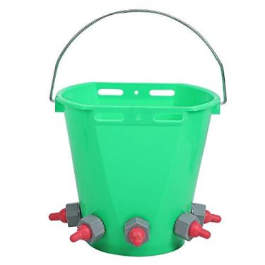 Imagem de Balde de alimentação de bezerro de 8 L, vários mamilos substituíveis, grande capacidade, balde de alimentação de bezerro para bovinos e ovelhas (cinco mamilos)