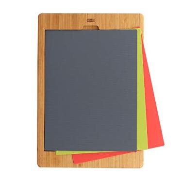 Imagem de Dexas Tábua de corte Mixx Grippmat 40 x 29 cm Bambu/Vermelha/Verde/Cinza