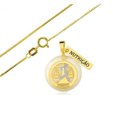 Imagem de Gargantilha Com Pingente Profissão Nutrição Folheado A Ouro