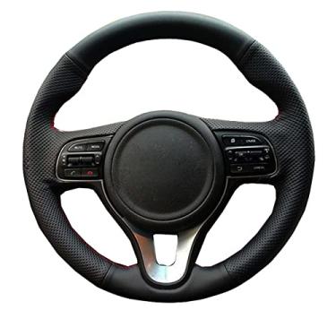 Imagem de JEZOE Capa de volante costurada à mão de couro, para Kia K5 Optima 2016-2018 Sportage KX5 2016-2019 Niro 2017-2019 Acessórios do carro