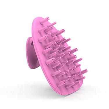 Imagem de Emoly Escova massageadora para o couro cabeludo – Massageador vibratório portátil, escova de xampu de cabelo atualizada, dispositivo resistente à água – Rosa
