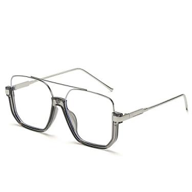 Imagem de Face simples, feixe duplo, armação grande, anti luz azul, óculos retrô, meia armação inferior, óculos de sol quadrados, óculos de sol femininos, 8, tamanho único