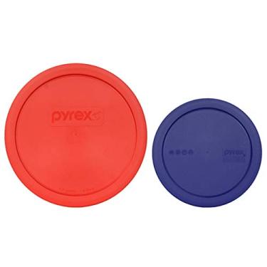 Imagem de Pyrex (1) 323-PC vermelho 1,5 qt (1) 322-PC azul 1qt tampas para tigela de mistura - 2 pacotes