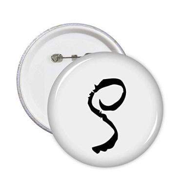 Imagem de Alfabeto grego Rho preto traçado alfinetes crachá botão decoração acessório 5 peças