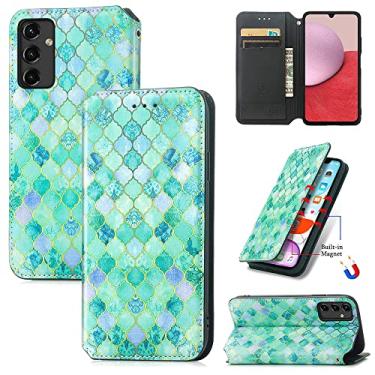 Imagem de Capas de telefone impressas bonitas da moda Samsung Galaxy A14 A 14 5G capa de couro slots magnéticos para cartão carteira clipe de telefone Samsung A14 5G capas (4, Samsung A14 5G)
