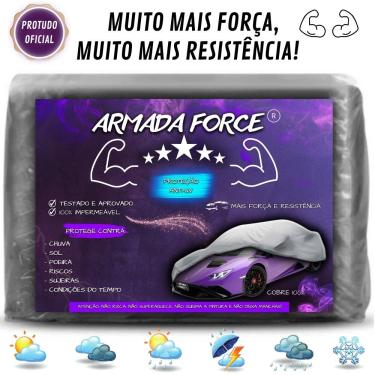 Imagem de Capa pra Cobrir Carro Forrada Capa Automotiva Armada Force 100% impermeável tamanho M Anti-Uv Protege Sol Chuva Poeira