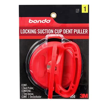 Imagem de 3M Puxador de ventosa com trava de alça dupla Bondo para amassados em painéis de carros e caminhões, ferramenta compacta e leve com ventosa de borracha de 10 cm (00956)