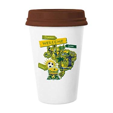 Imagem de Caneca de futebol de verão Welcom Brazil Copo de cerâmica Copo de café Copo de cerâmica