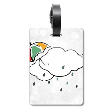 Imagem de Guarda-chuva Weather Cloud Ilustration Pattern Bagagem Etiqueta Bagagem Cartão Scutcheon Etiqueta