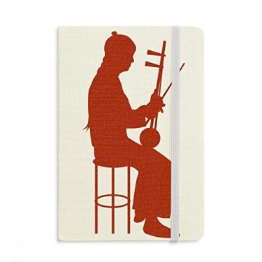 Imagem de China Erhu Player Illustration Pattern Notebook Official Fabric Hard Cover Classic Journal Diary