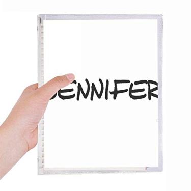 Imagem de Caderno de anotações especiais com nome inglês JENNIFER com folhas soltas e diário recarregável