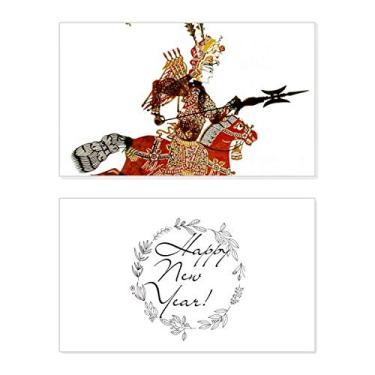 Imagem de Shadow Play Head Retrato Mulher Valente Festival Ano Novo Cartão Bless Mensagem Presente