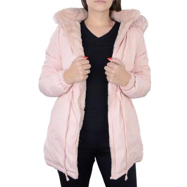 Imagem de Jaqueta Feminina Pellini Parka Pele Dupla Face Rosa - GD3040A-Feminino
