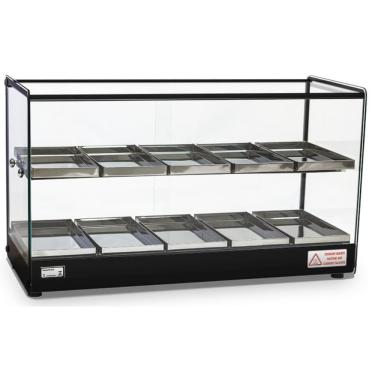 Imagem de Estufa Led para Salgados Quadrada Dupla 10 Bandejas EVR LP Perfil Preto - Titã