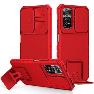 Imagem de Capa de telefone para xiaomi, para redmi note 12 11 11s 10 10s 10c a1 9a 9c 9t poco x5, capa de suporte de proteção de janela push, vermelha, para redmi a2