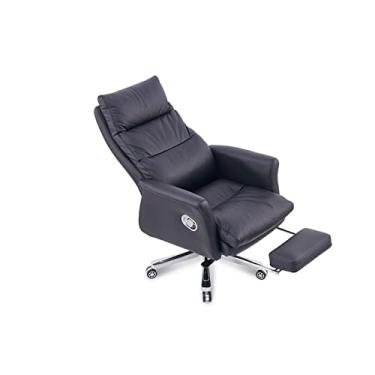 Imagem de Cadeiras de escritório em casa com apoio para os pés, cadeira reclinável de couro de vaca, cadeiras de escritório executivas, cadeira ergonômica para jogos de computador
